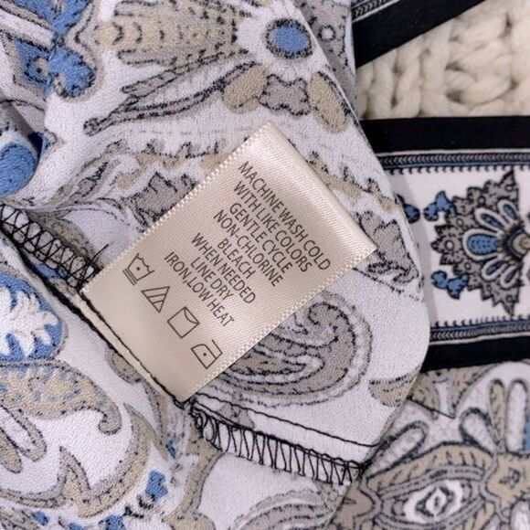 Max studio blue paisley open cardigan size medium - Picture 8 of 9